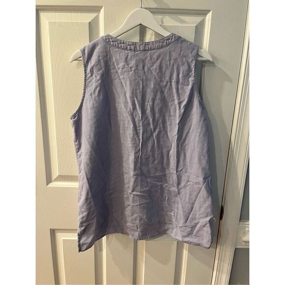 Erika Light Blue Maggie Linen Blend Tunic Tank Top sz L EUC - Picture 7 of 8